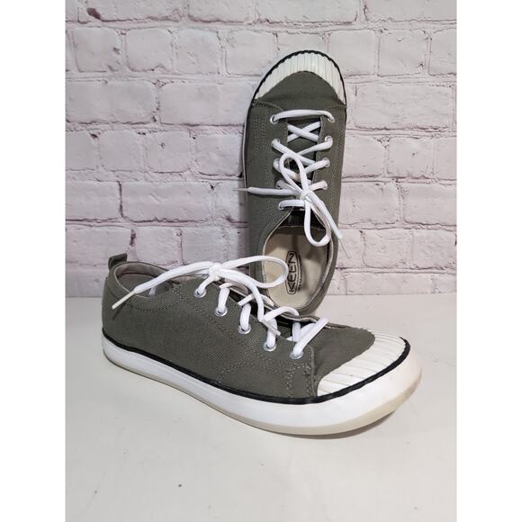 Keen Elsa Shoes Womens Size 9.5 Olive Green Canvas Low Top Sneaker Casual EUR 40 - Picture 1 of 9
